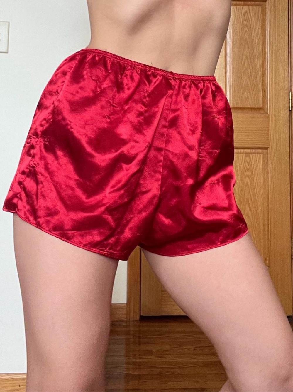 Vintage Satin Red Shorts